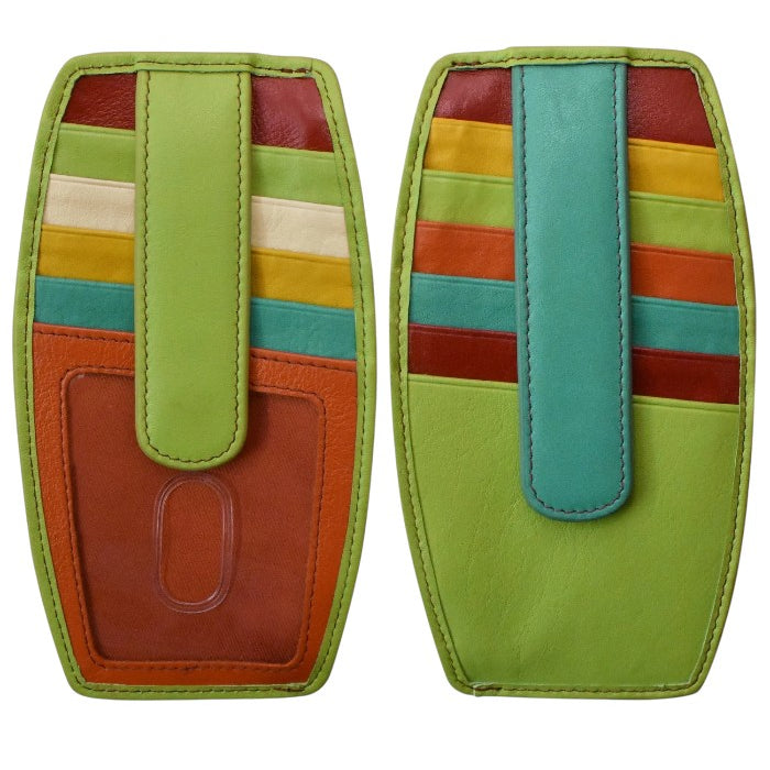 ili New York Leather Card Holder with Zip Pocket