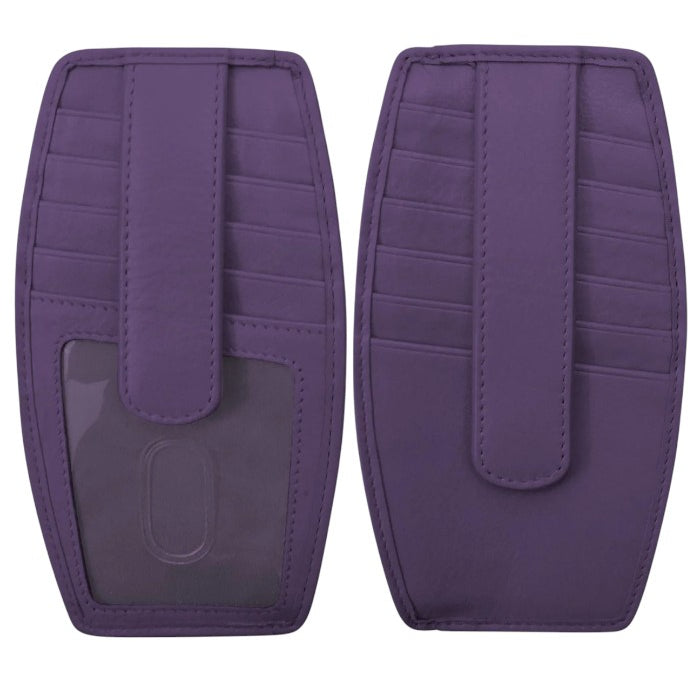 ili New York Leather Card Holder with Zip Pocket