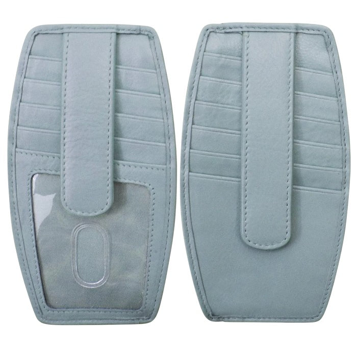 ili New York Leather Card Holder with Zip Pocket