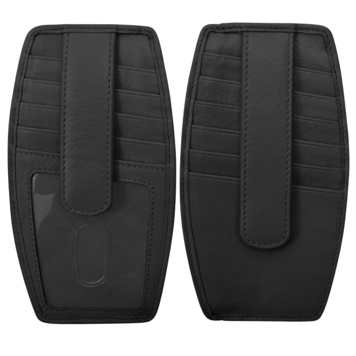 ili New York Leather Card Holder with Zip Pocket