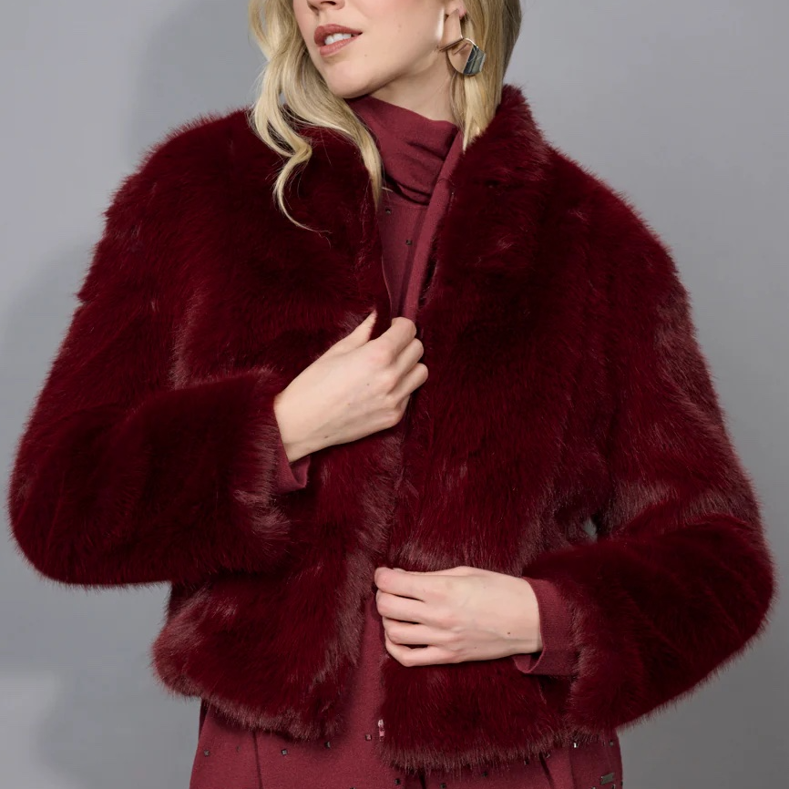 Picadilly Zip-Front Faux Fur Jacket