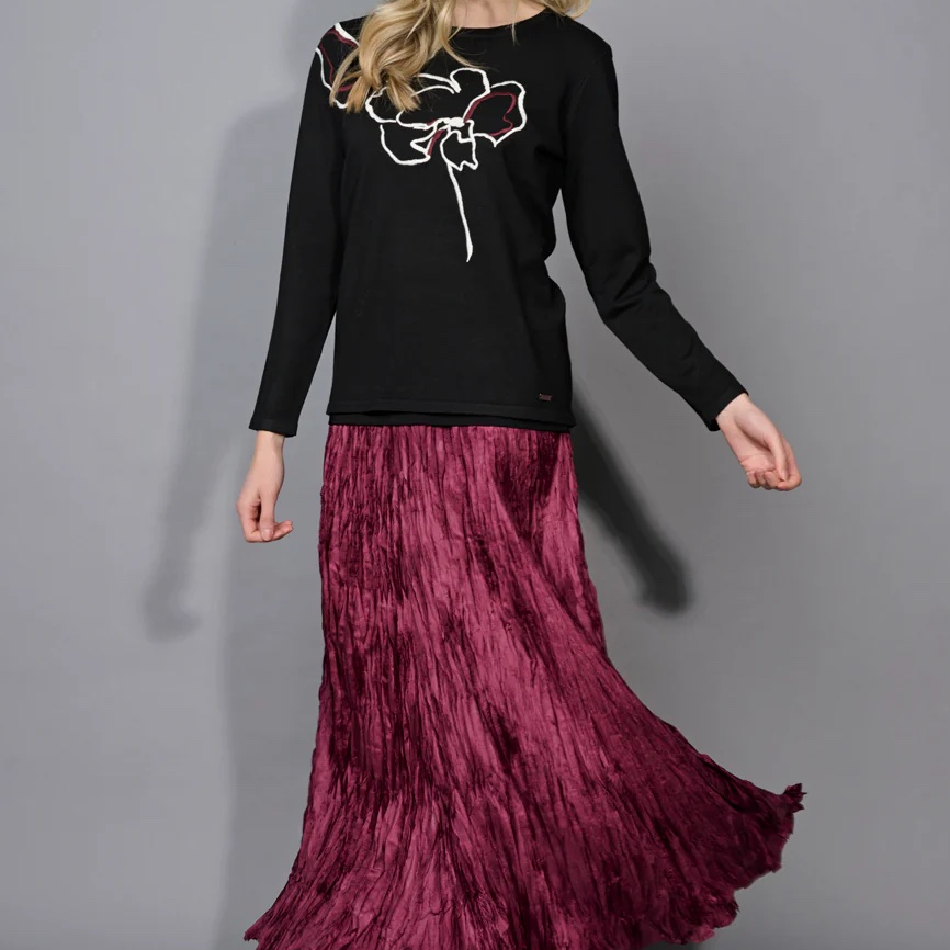 Picadilly Crinkled Long Skirt