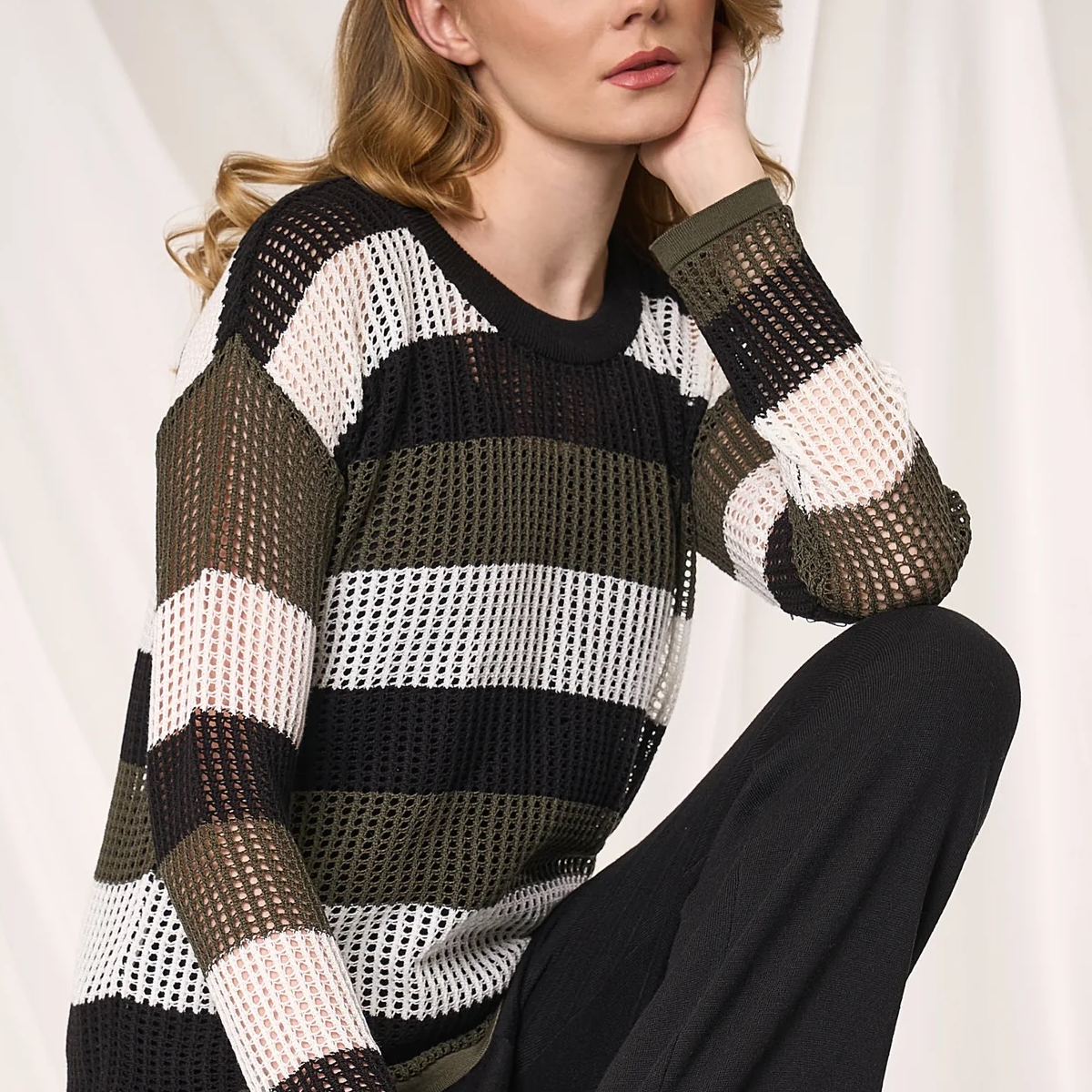 Angel Crochet Scoop Neck Sweater