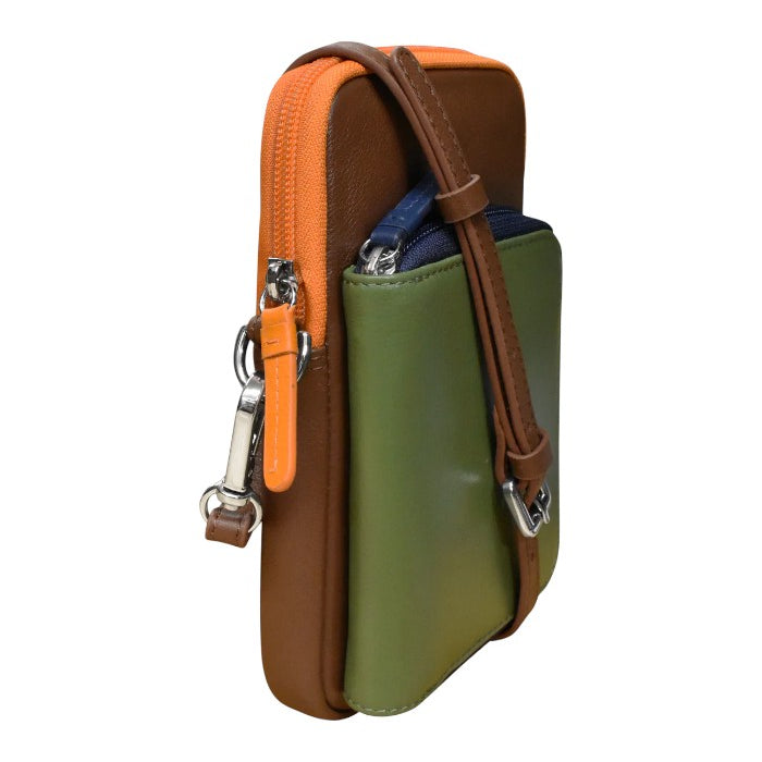 ili New York Leather Zip Around Phone Wallet Bag