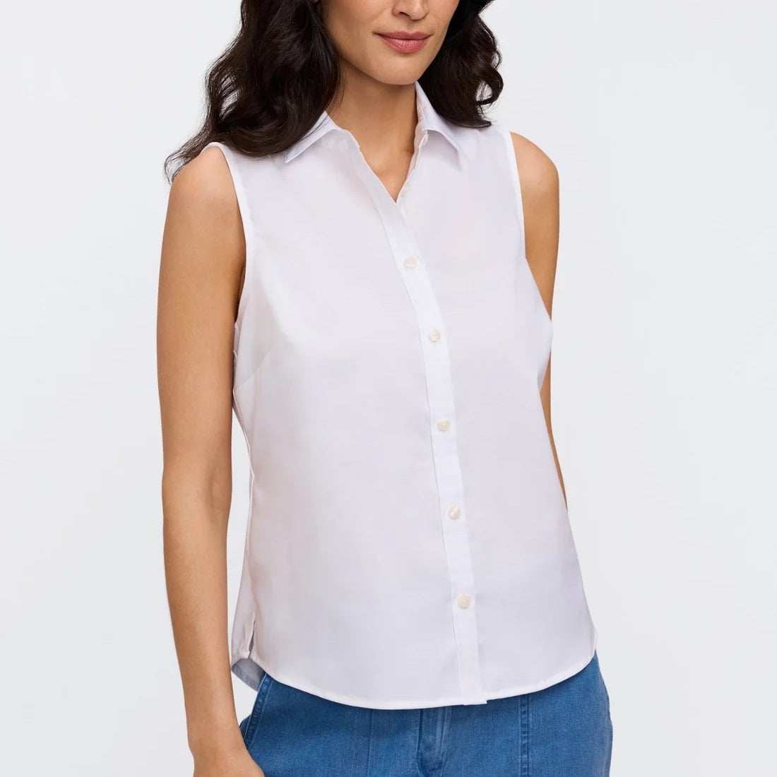 Foxcroft Dina Knit-Woven Sleeveless Layering Tank