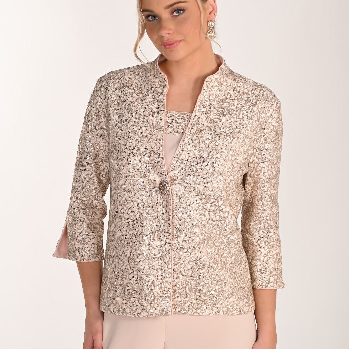 Frank Lyman Champagne Knit Jacket 268187