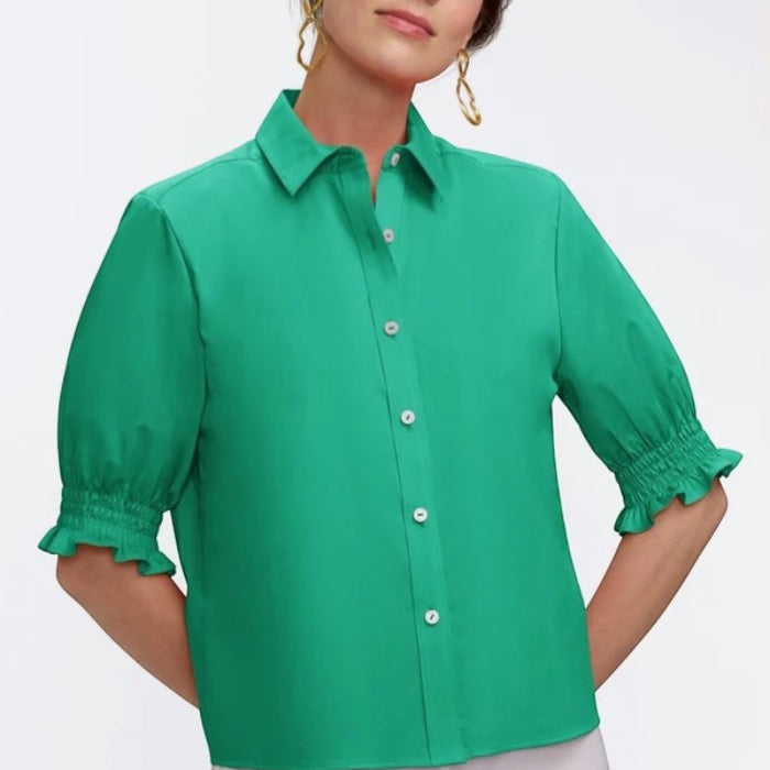 Foxcroft Vivienne Stretch Matte Sateen Elbow Sleeve Shirt