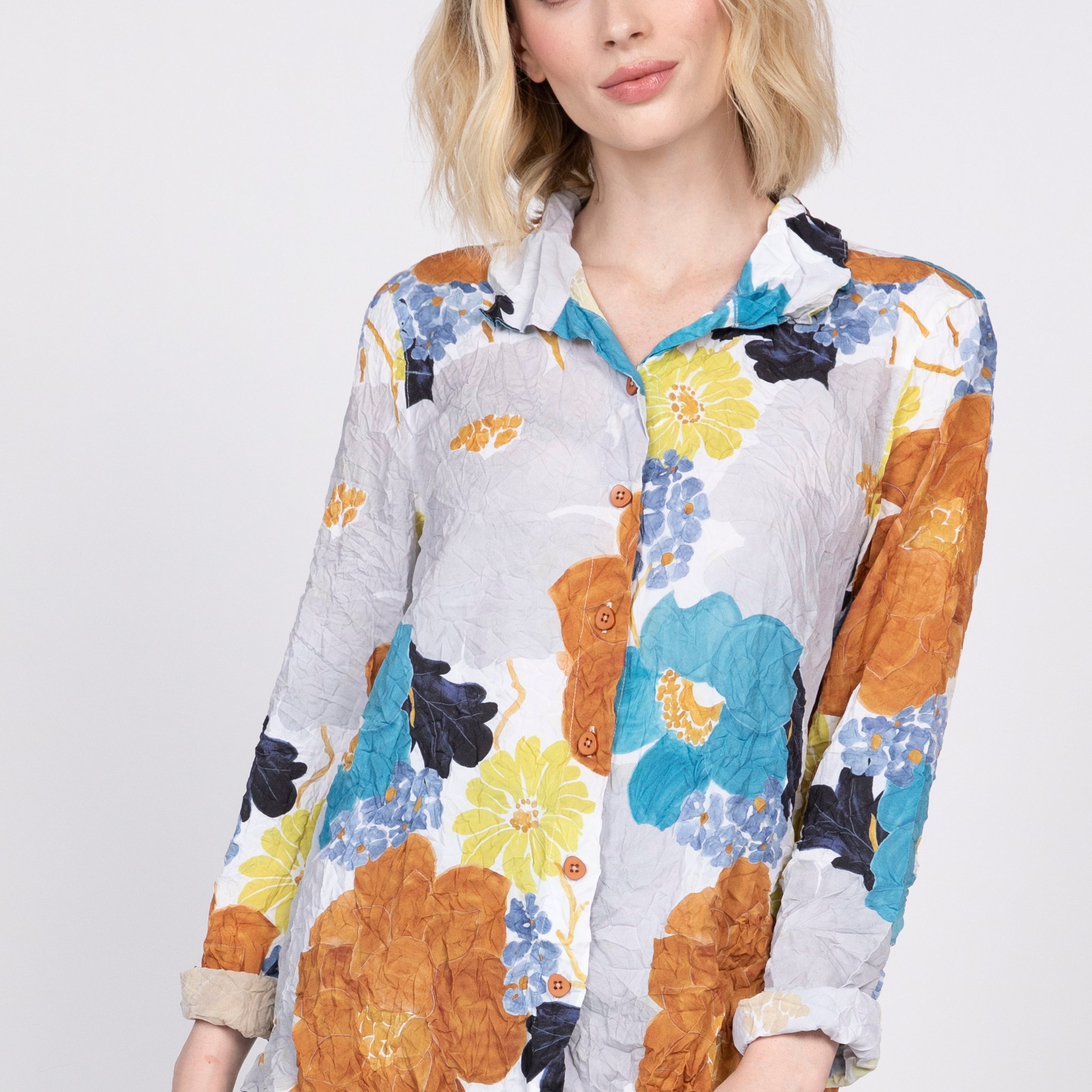 Olivia by Habitat Clothes Crimped Floral Top