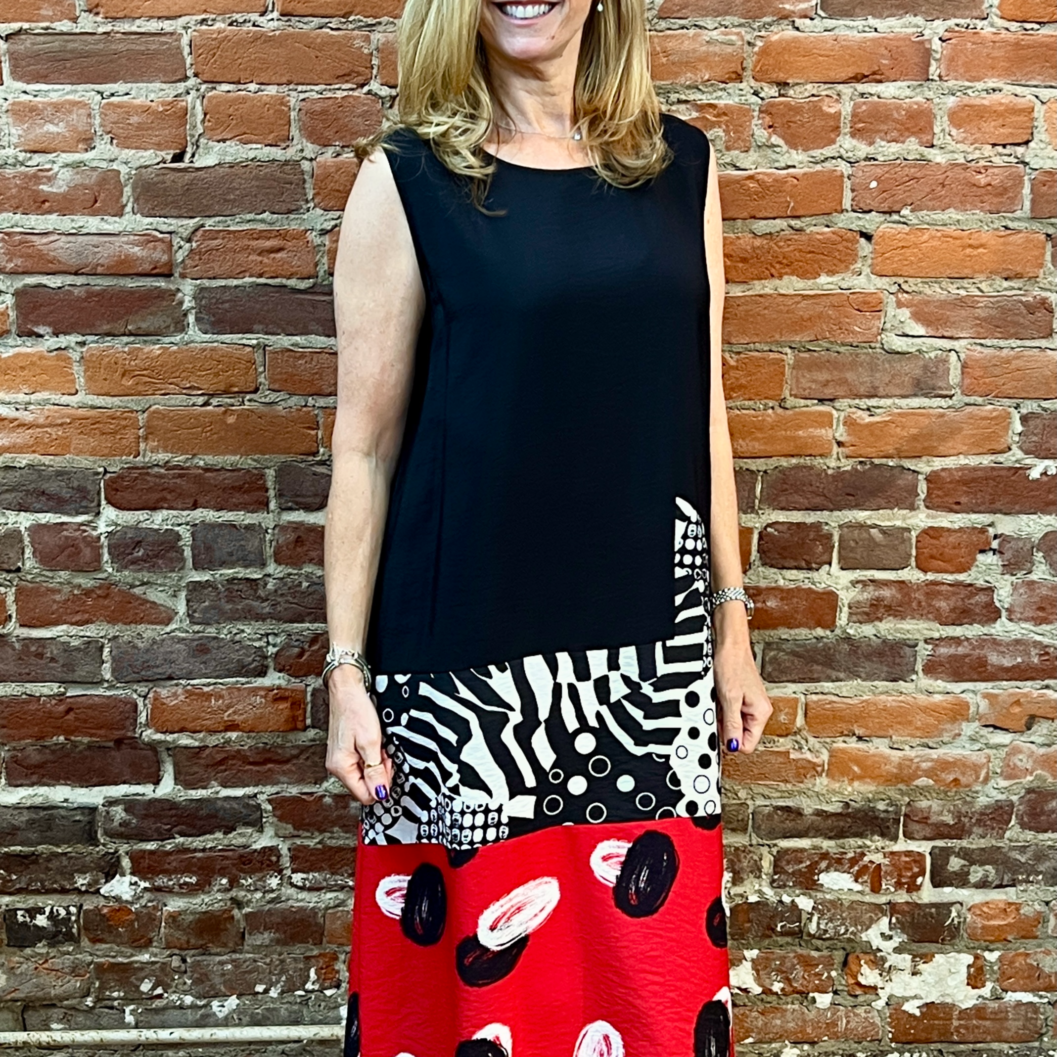 Shana Apparel Red Detail Tank Dress
