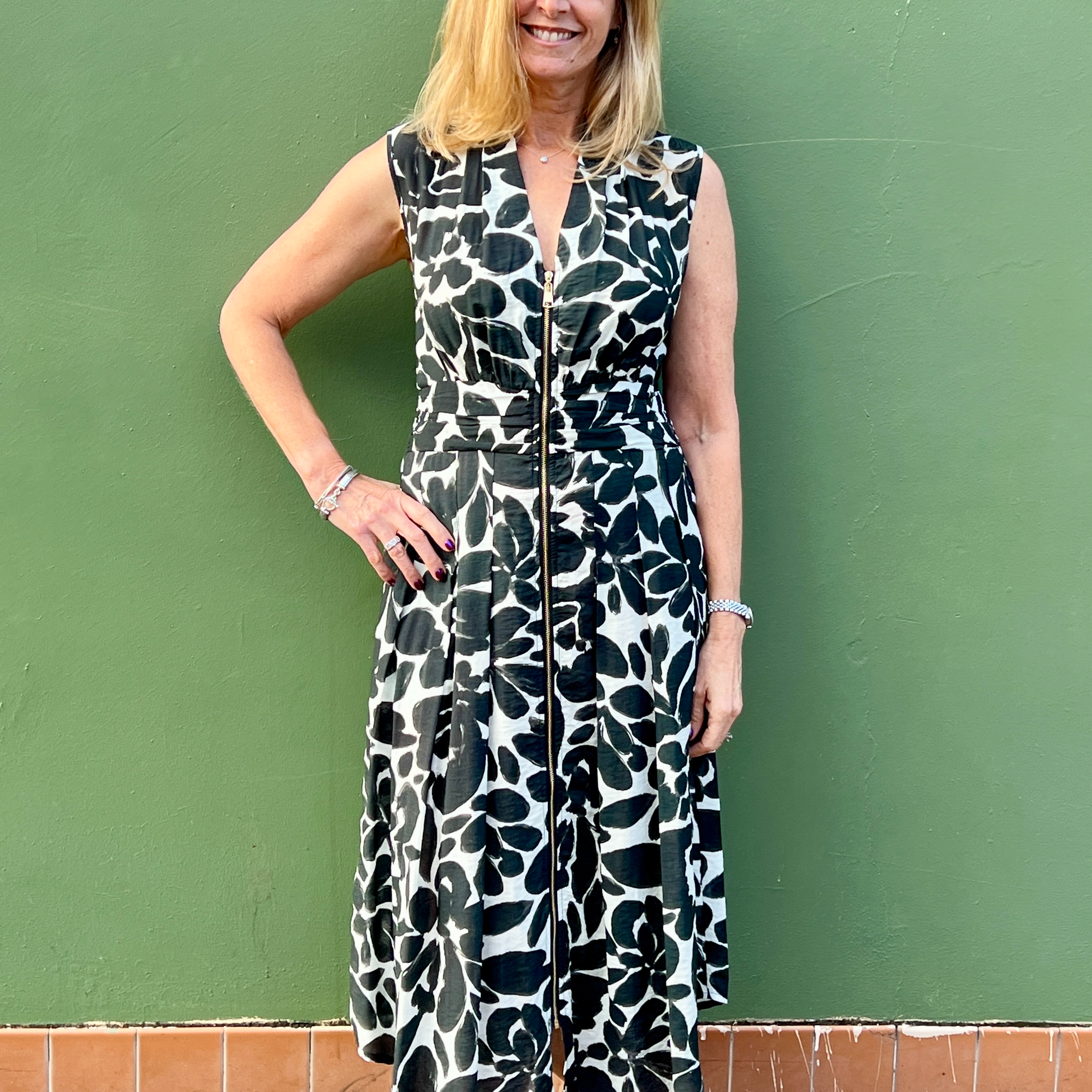 Shana Apparel Printed Zip Dress