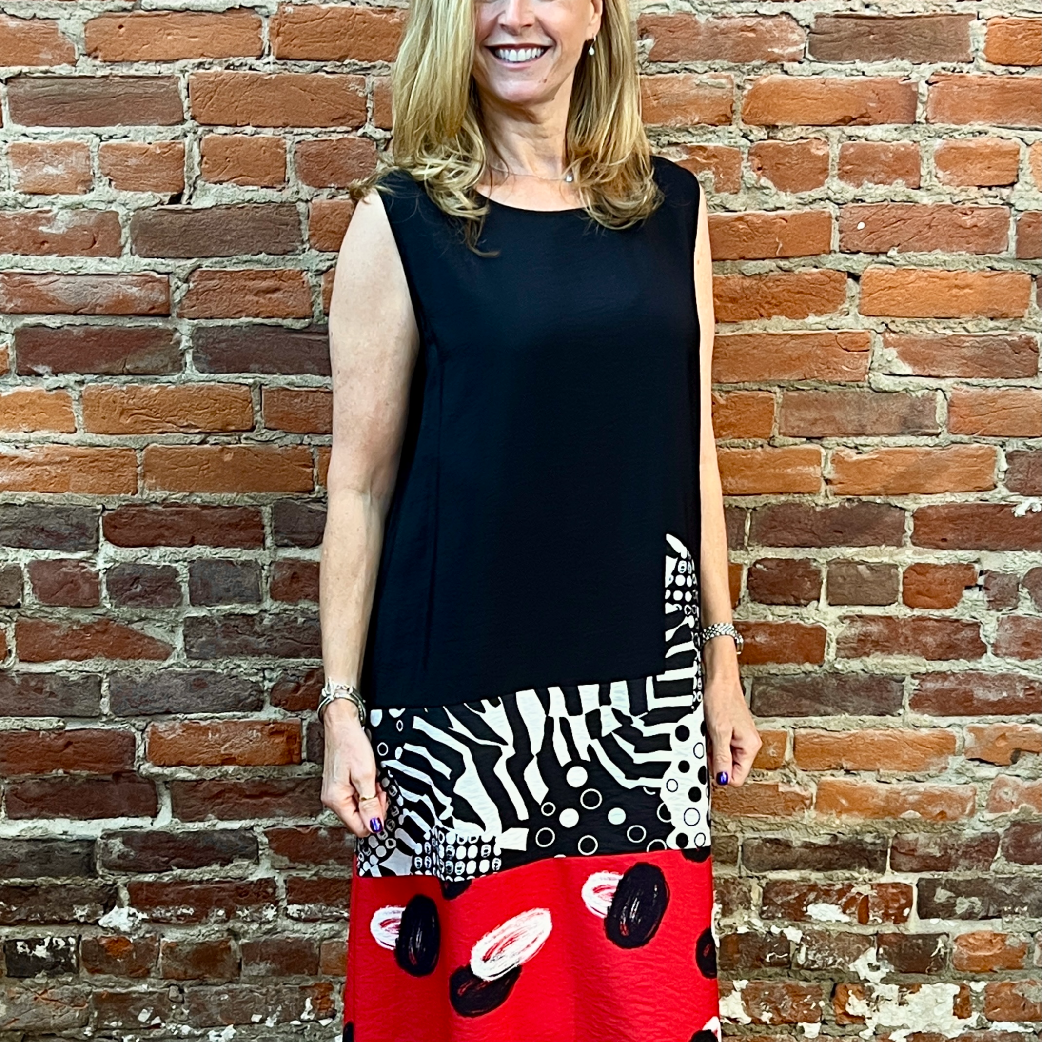 Shana Apparel Red Detail Tank Dress