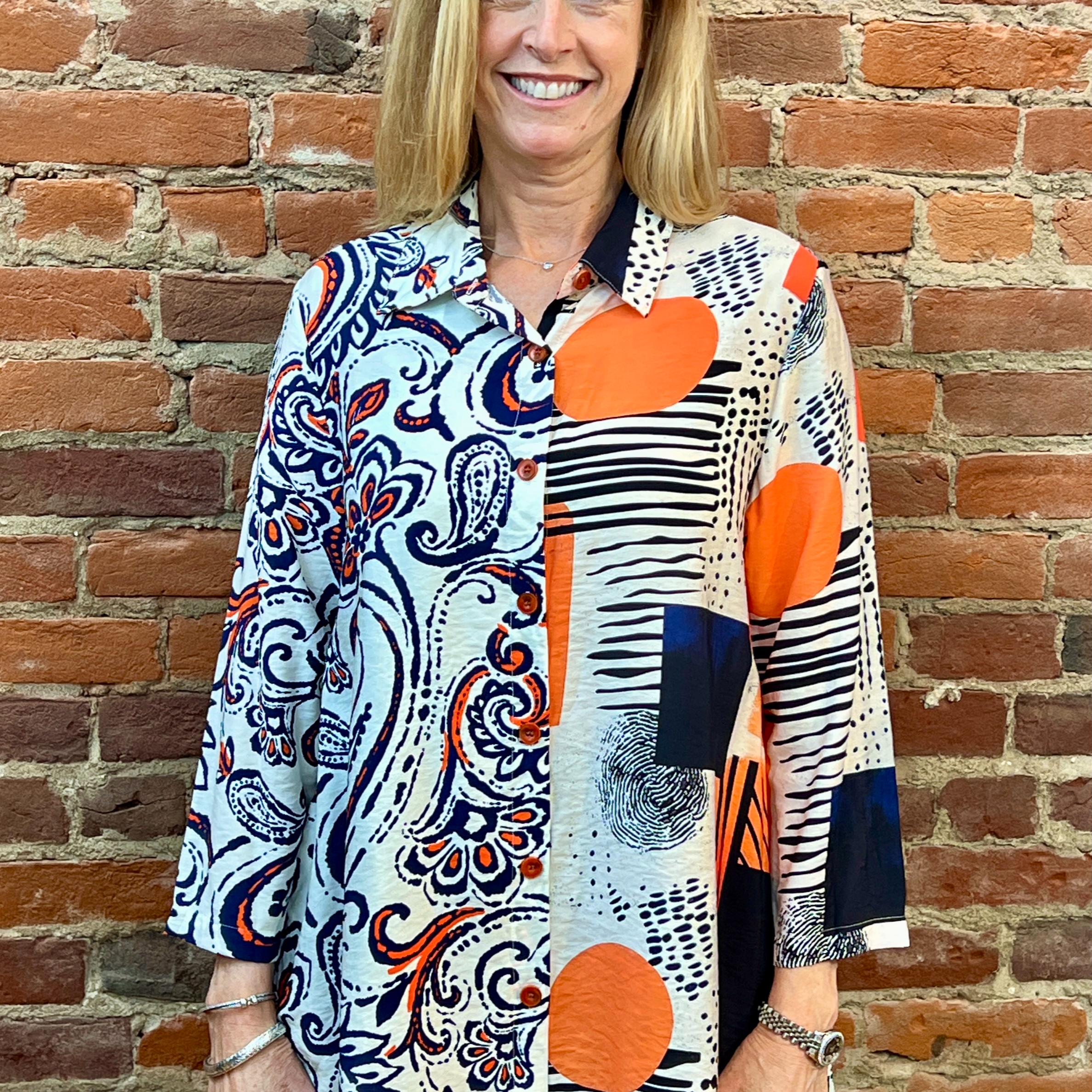 Shana Apparel Mix Media Shirt