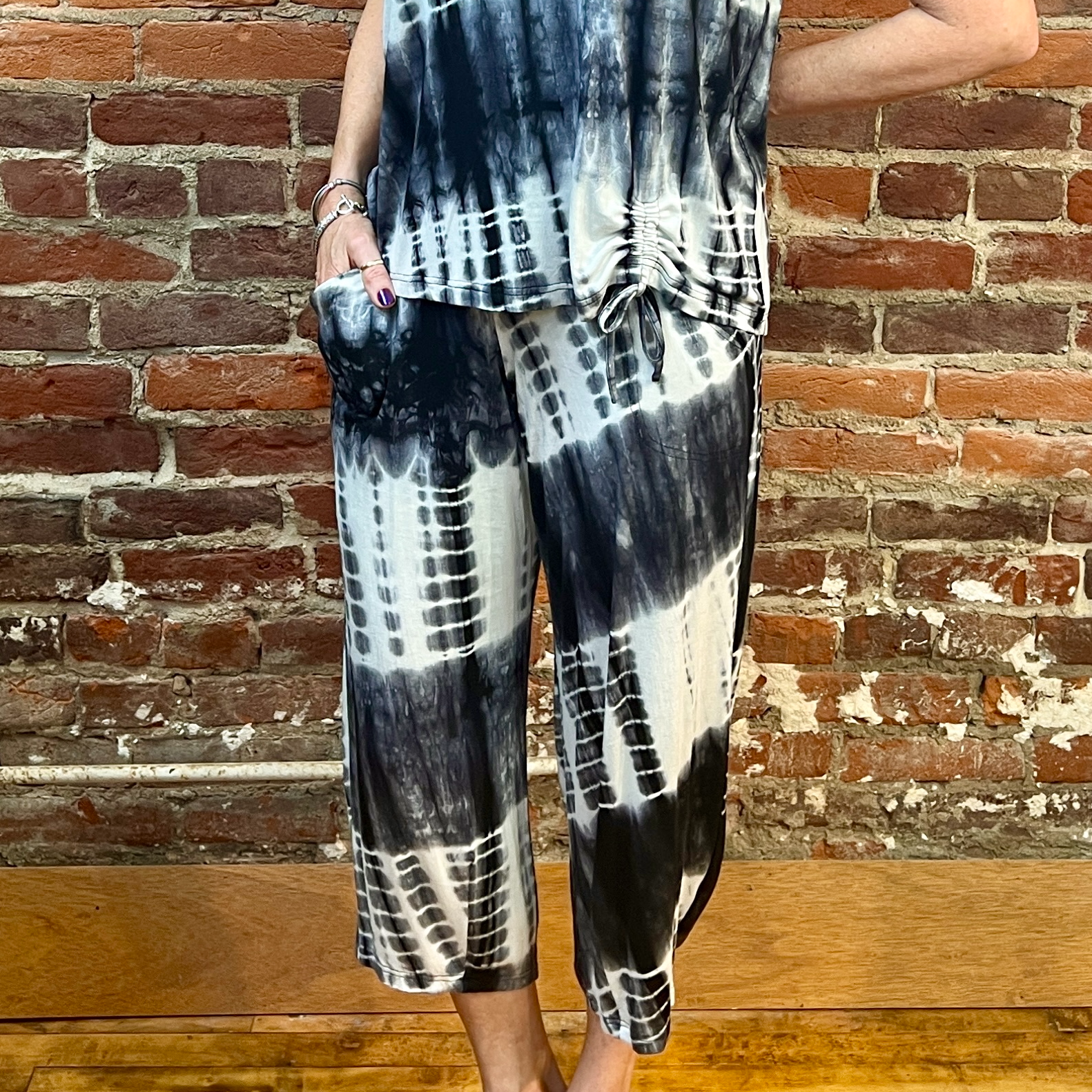Shibori Capri Pant