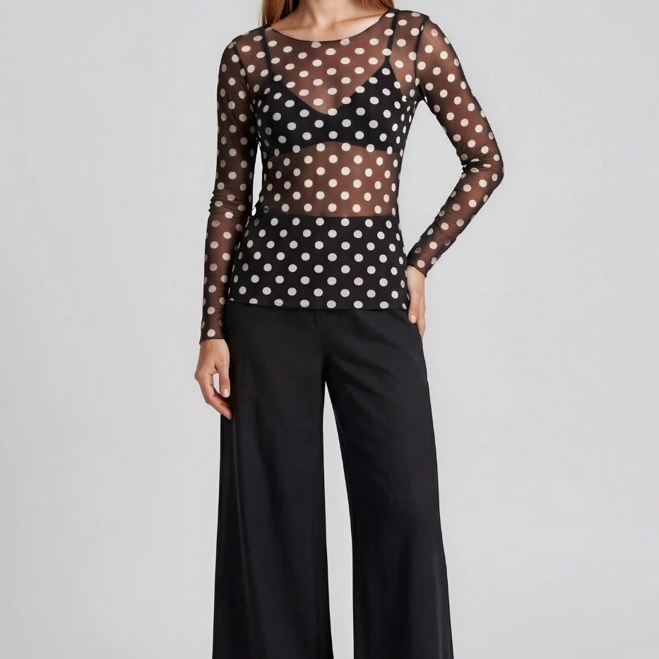 AMB Designs Polka Dot Sheer Top