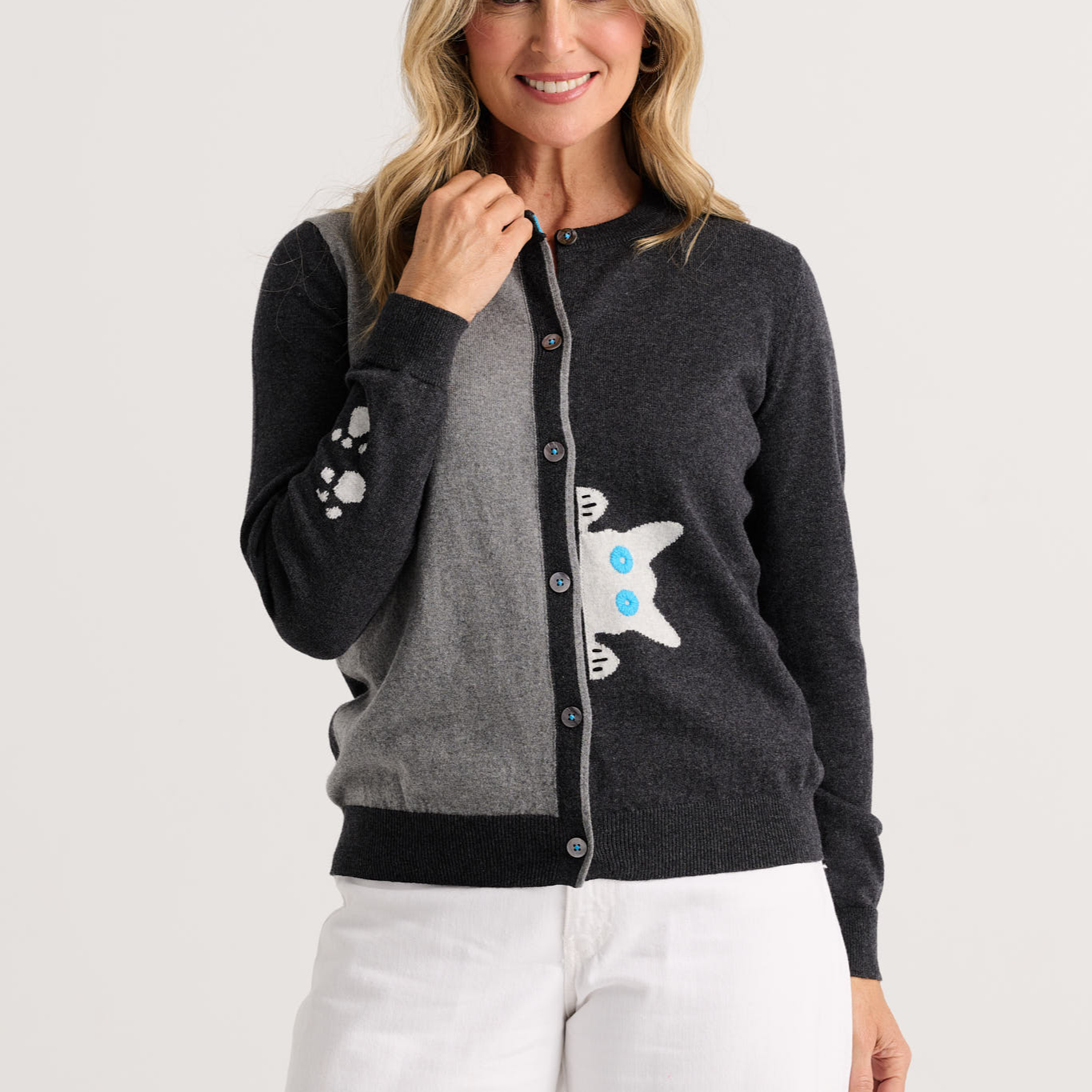 Zaket & Plover Peekaboo Cat Cardigan