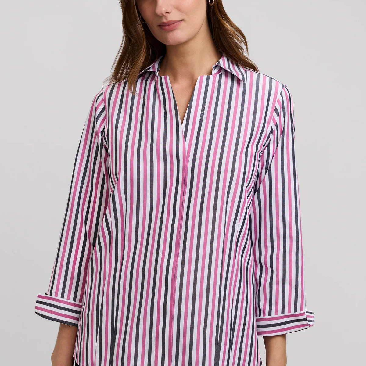 Foxcroft Taylor Tri Stripe Blouse