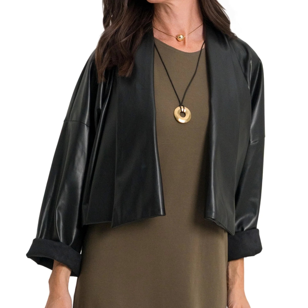 Planet by Lauren G Vegan Leather Origami Jacket