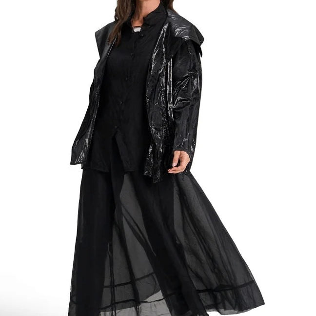 Planet by Lauren G Vegan Leather Drawstring Jacket