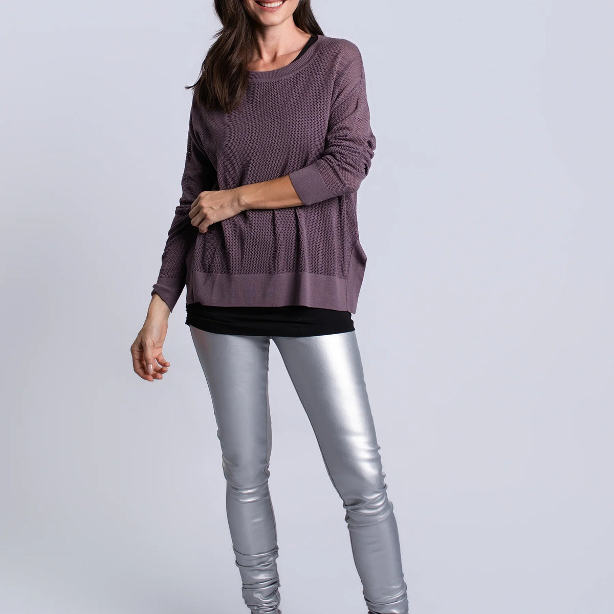 Planet by Lauren G Pima Cotton Mini Seed Sweater