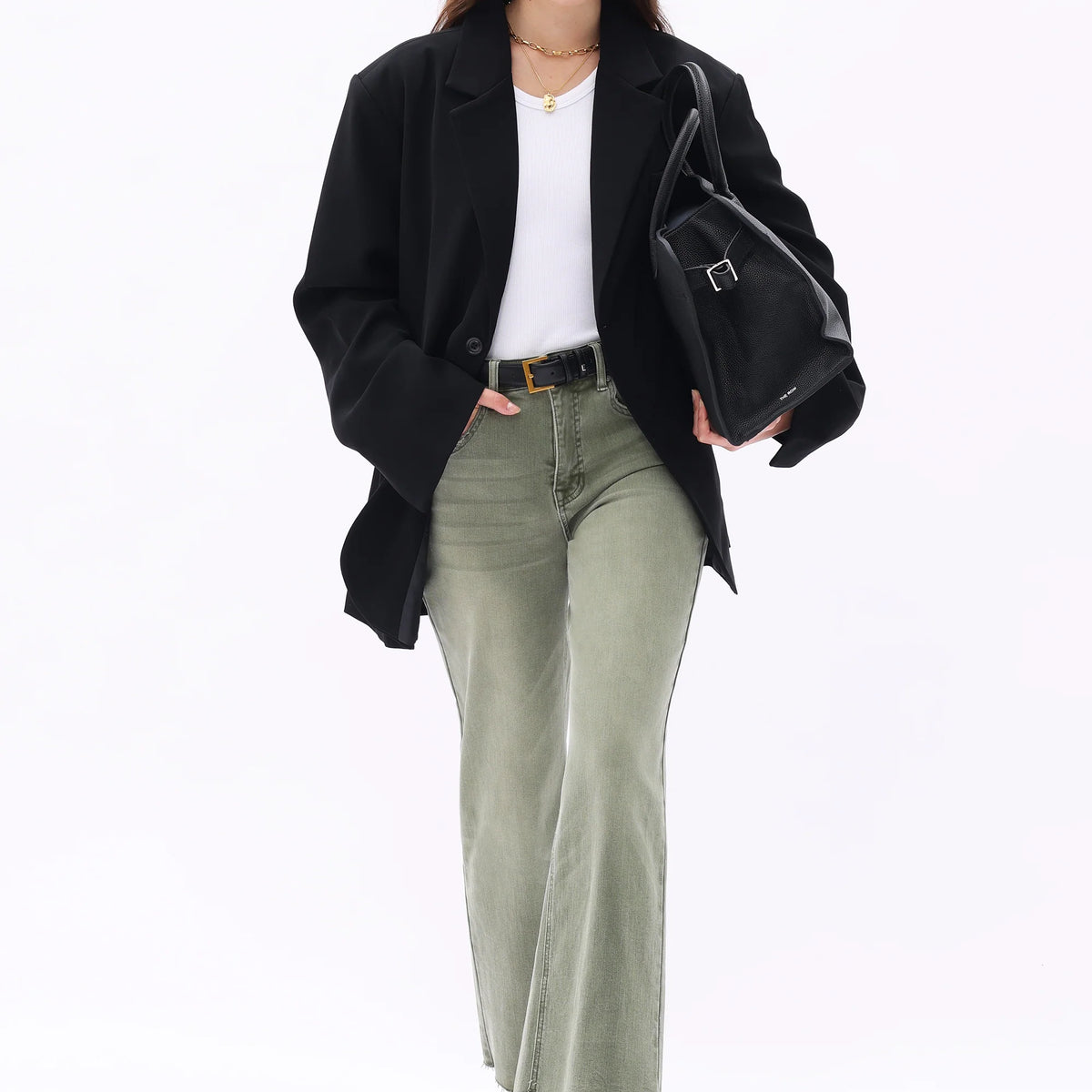 Bayeas High Rise Cropped Wide Leg Jeans