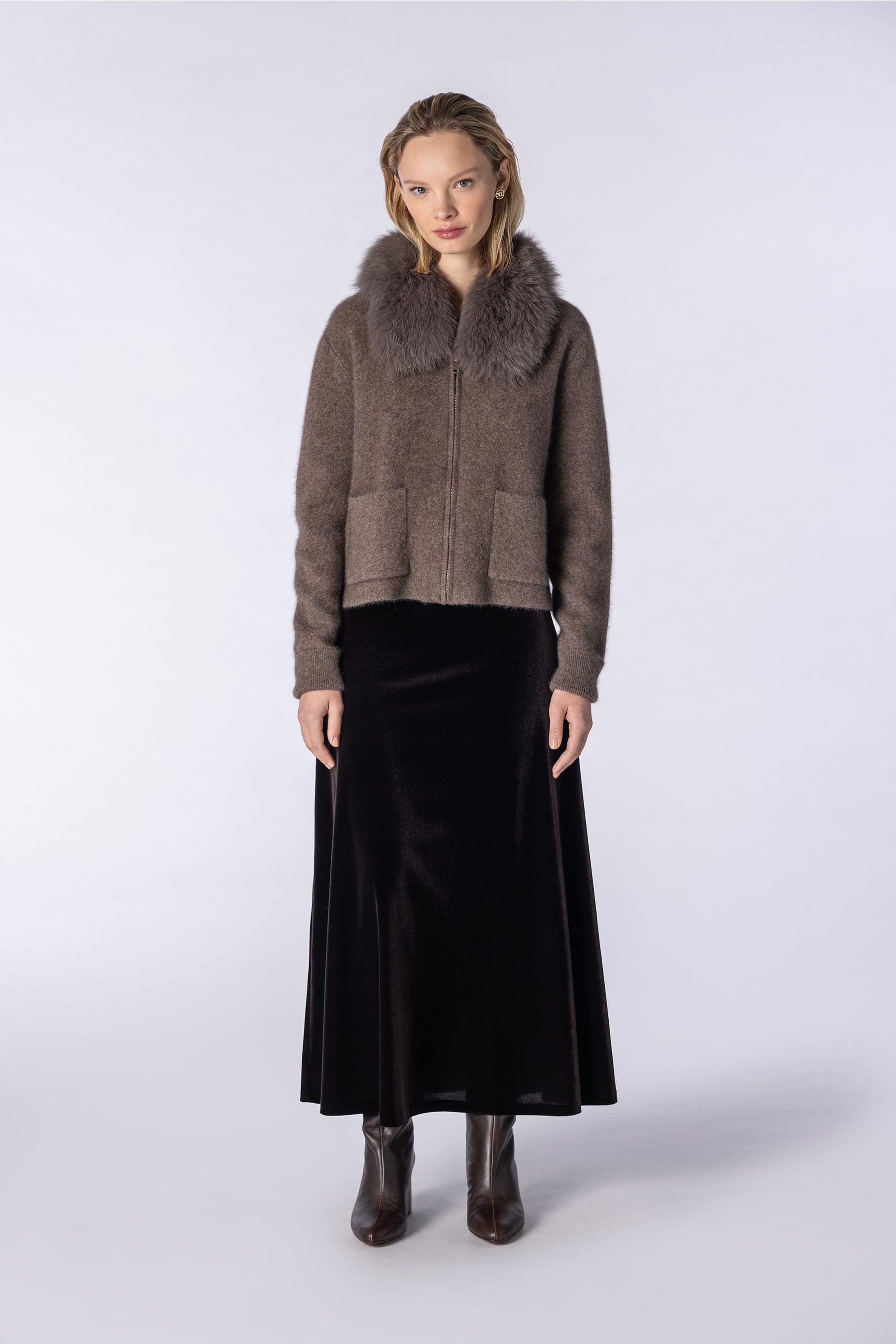 Velvet maxi skirt