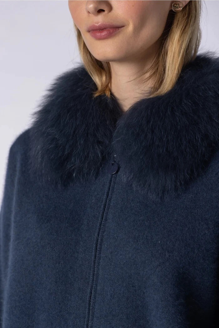 Fox fur collar knit jacket – Bearden Design