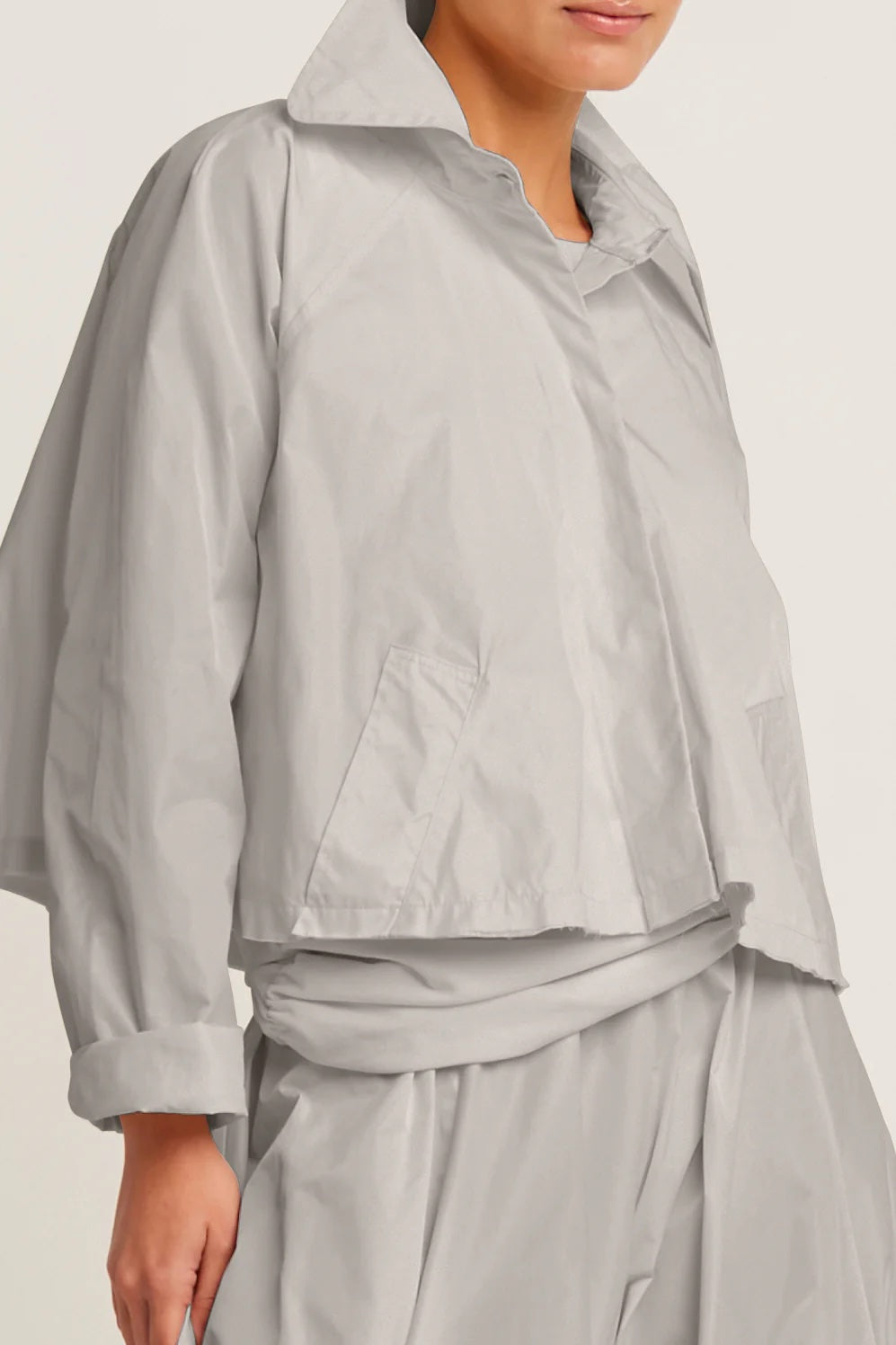 Planet Nylon Cropped Swing Jacket