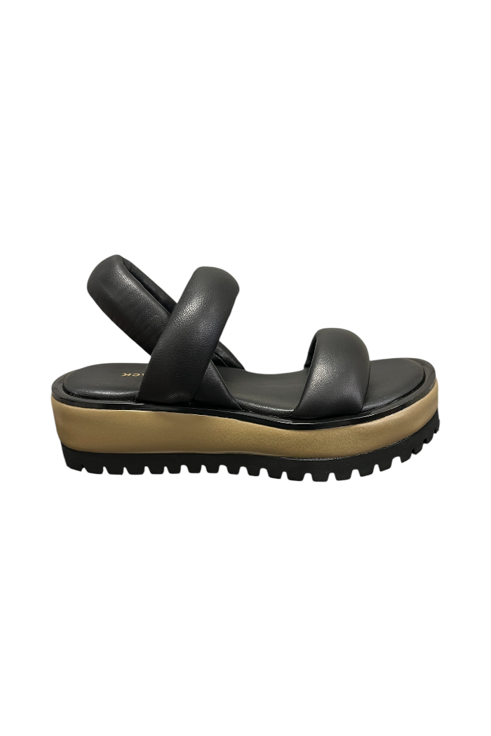 All Black Banded Sling Lowform Sandal