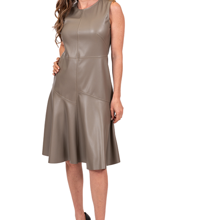 Scapa 7856 Sleeveless Vegan Leather Dress Sage / S Scapa 7856 Sleeveless Vegan Leather Dress Sage / S