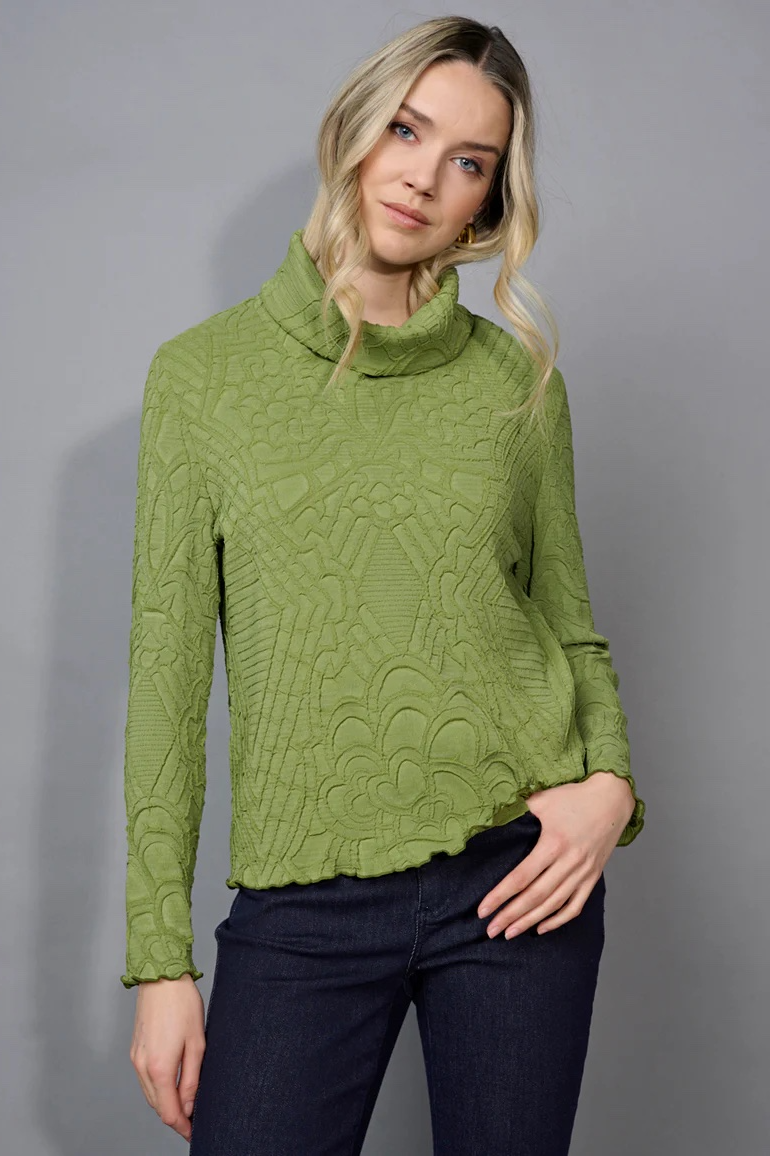 Picadilly Draped Neck Pleated Top