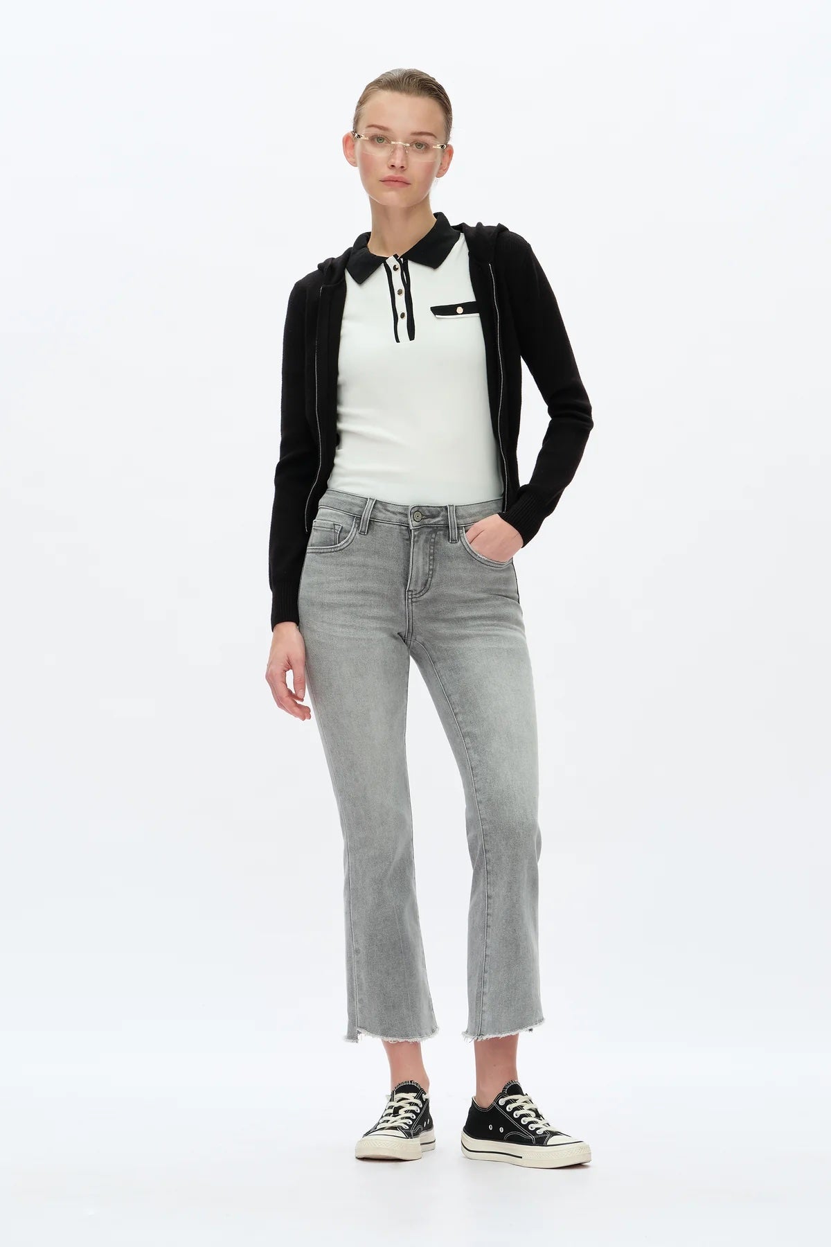 Bayeas Mid-Rise Cropped Bootcut
