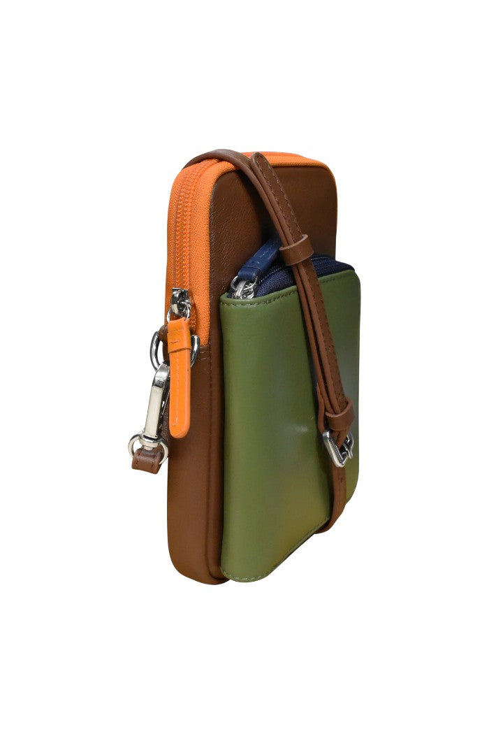 ili New York Leather Zip Around Phone Wallet Bag