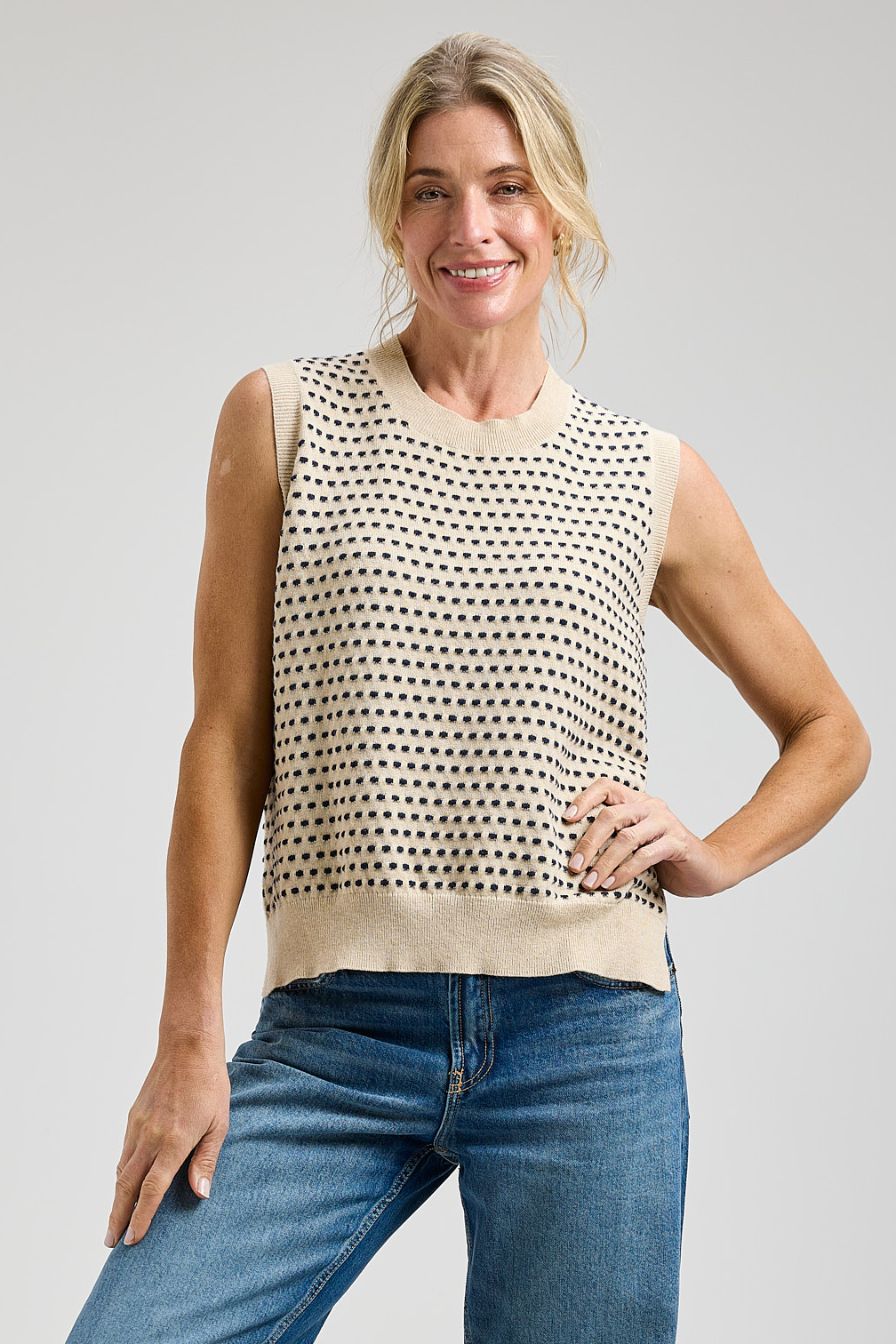 Zaket & Plover Textured Tank Sleeveless Sweater