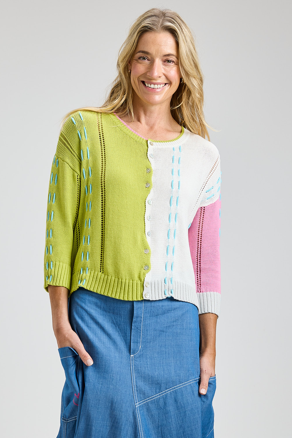 Zaket & Plover Threaded Detail Cardigan