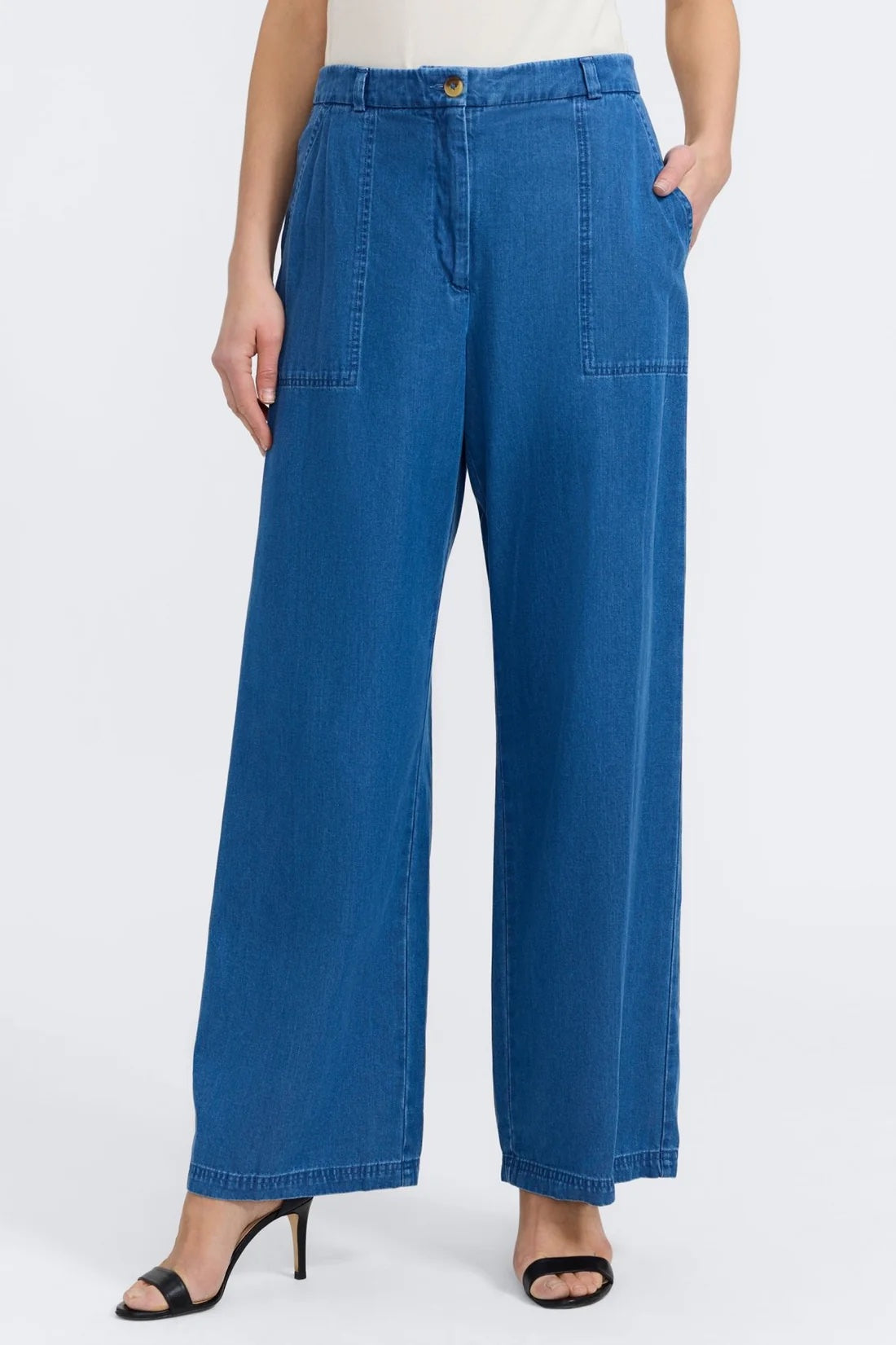 Foxcroft Blaire Tencel Denim Full Length Trouser