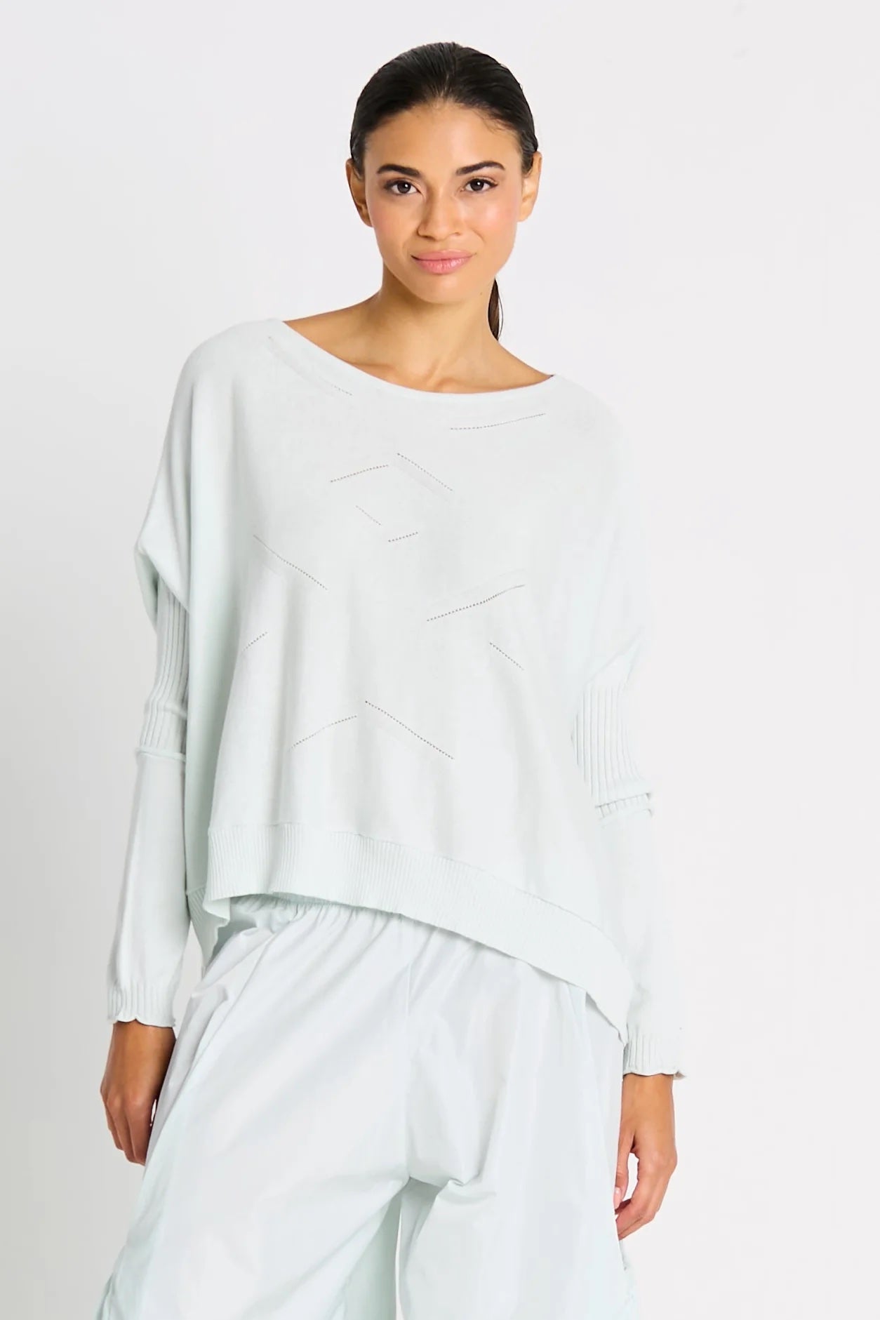 Planet Pima Cotton Stitches Boatneck Sweater