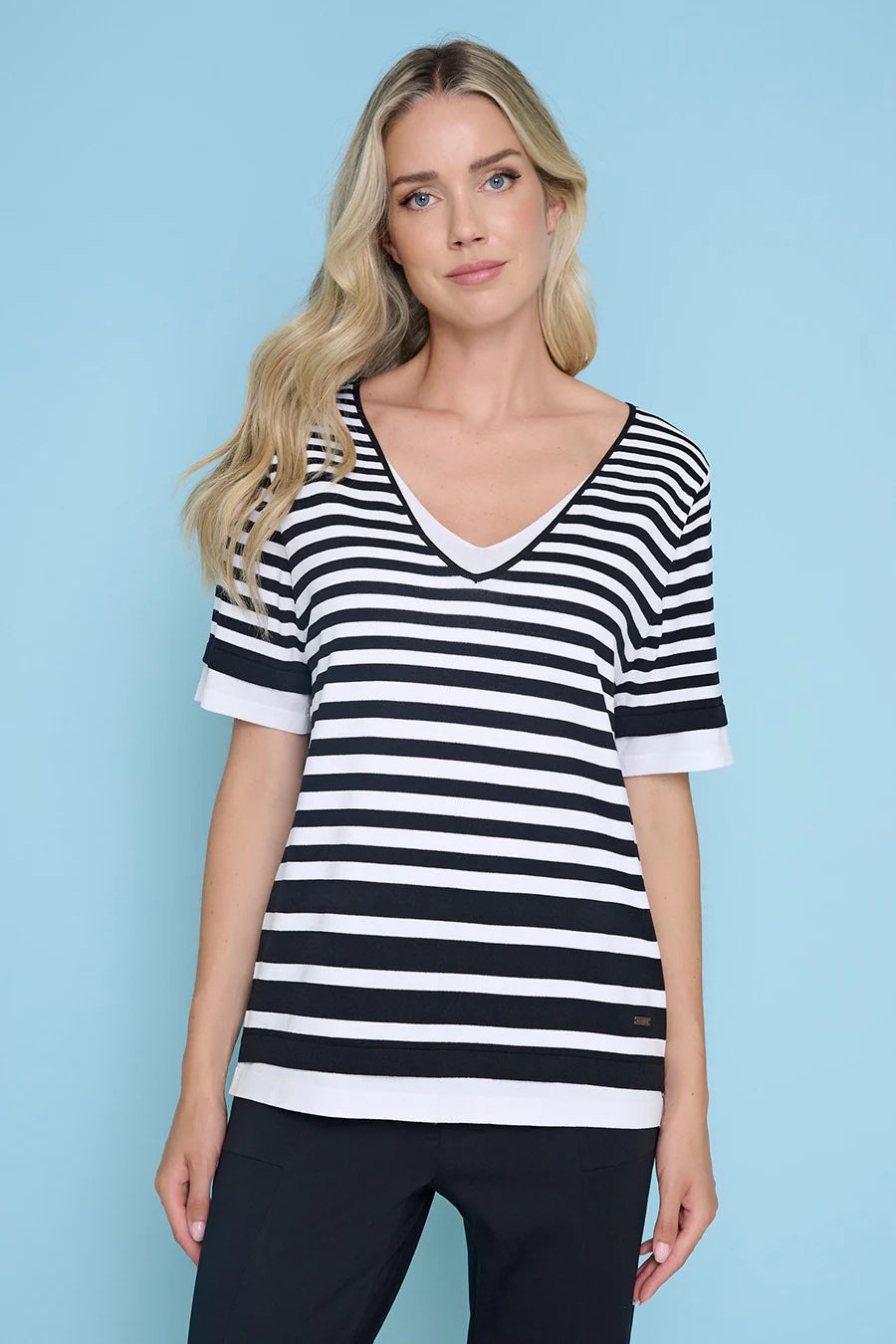 Picadilly V-Neck Striped Top