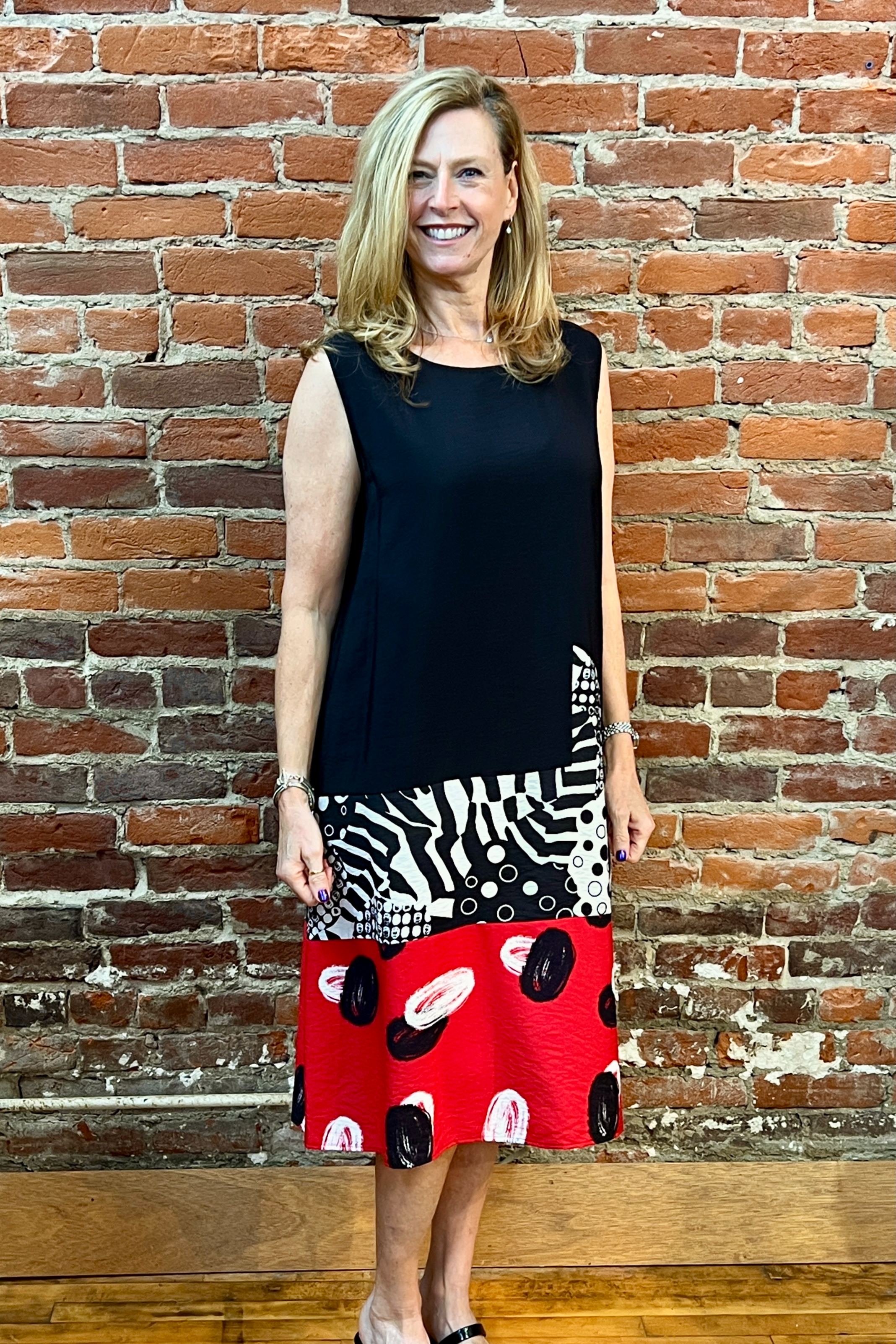 Shana Apparel Red Detail Tank Dress