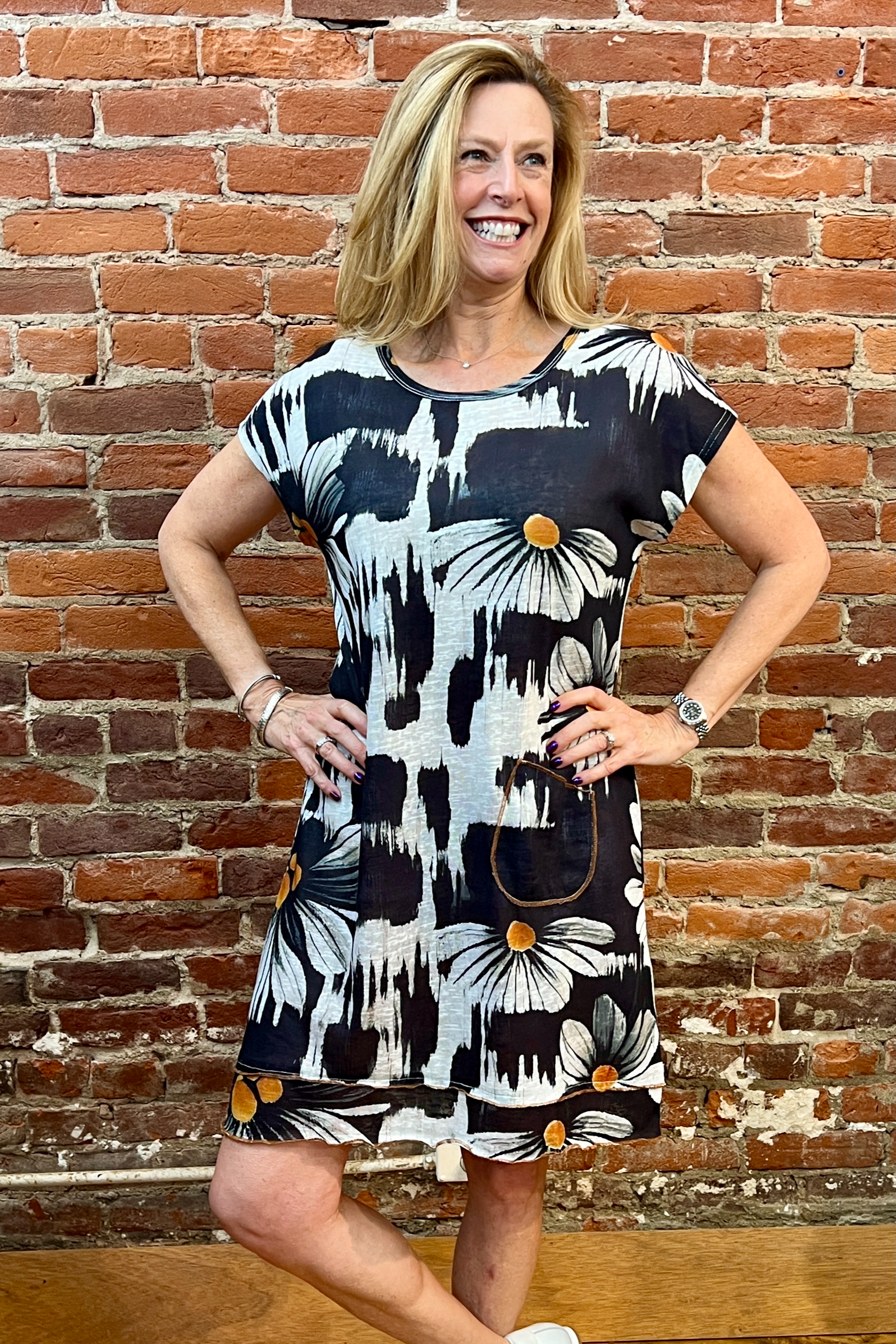 Shana Apparel Pocket Stitch Detail Dress
