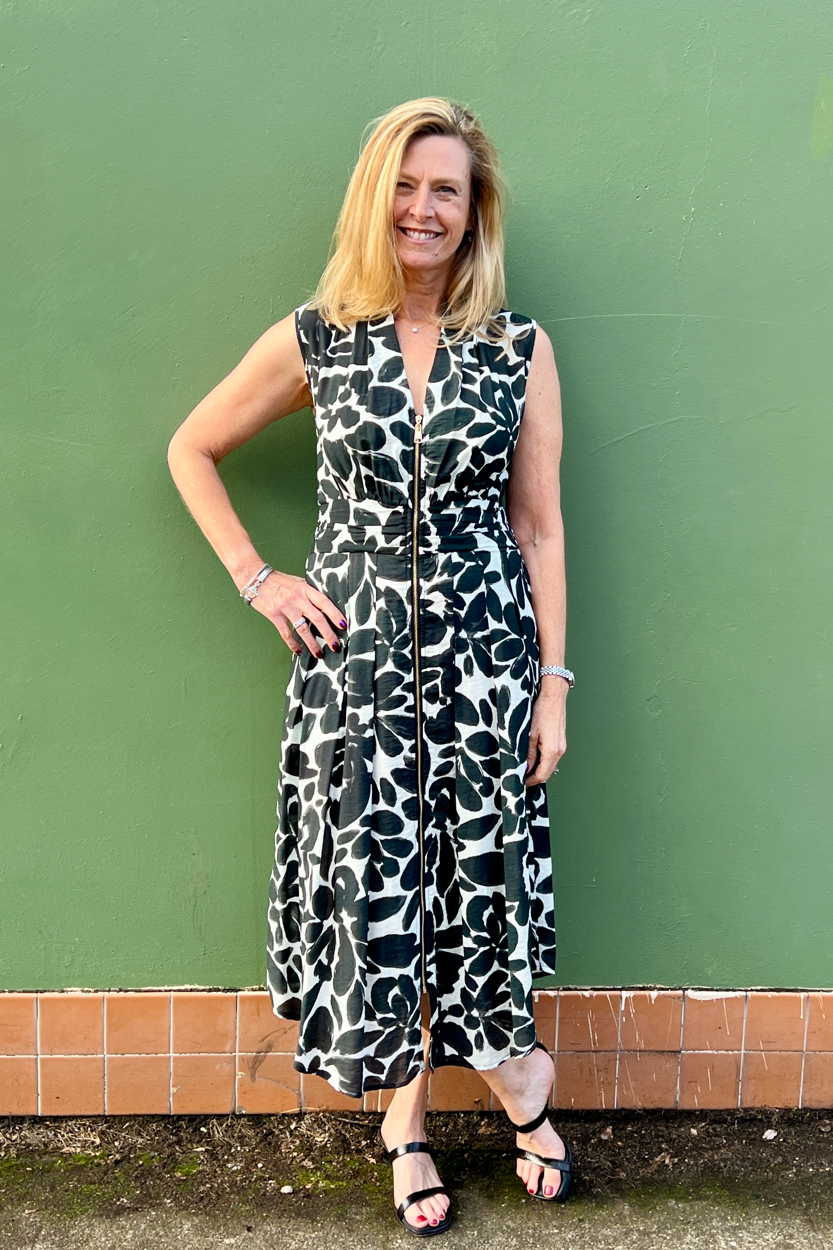 Shana Apparel Printed Zip Dress