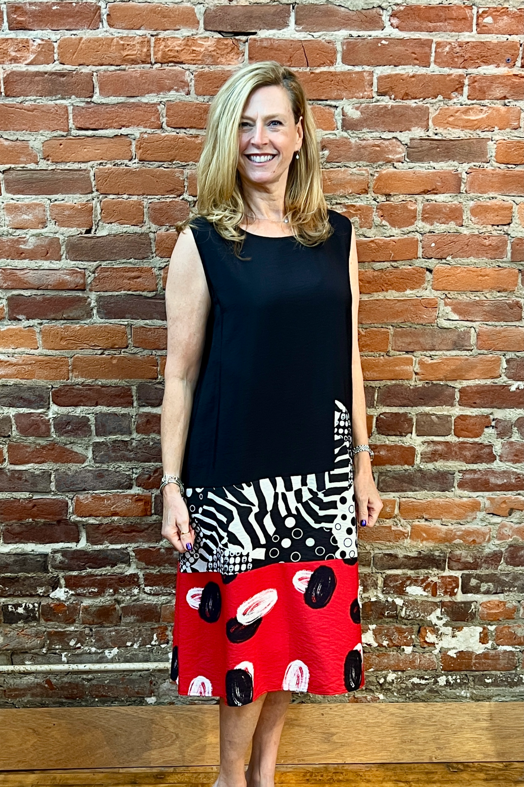 Shana Apparel Red Detail Tank Dress