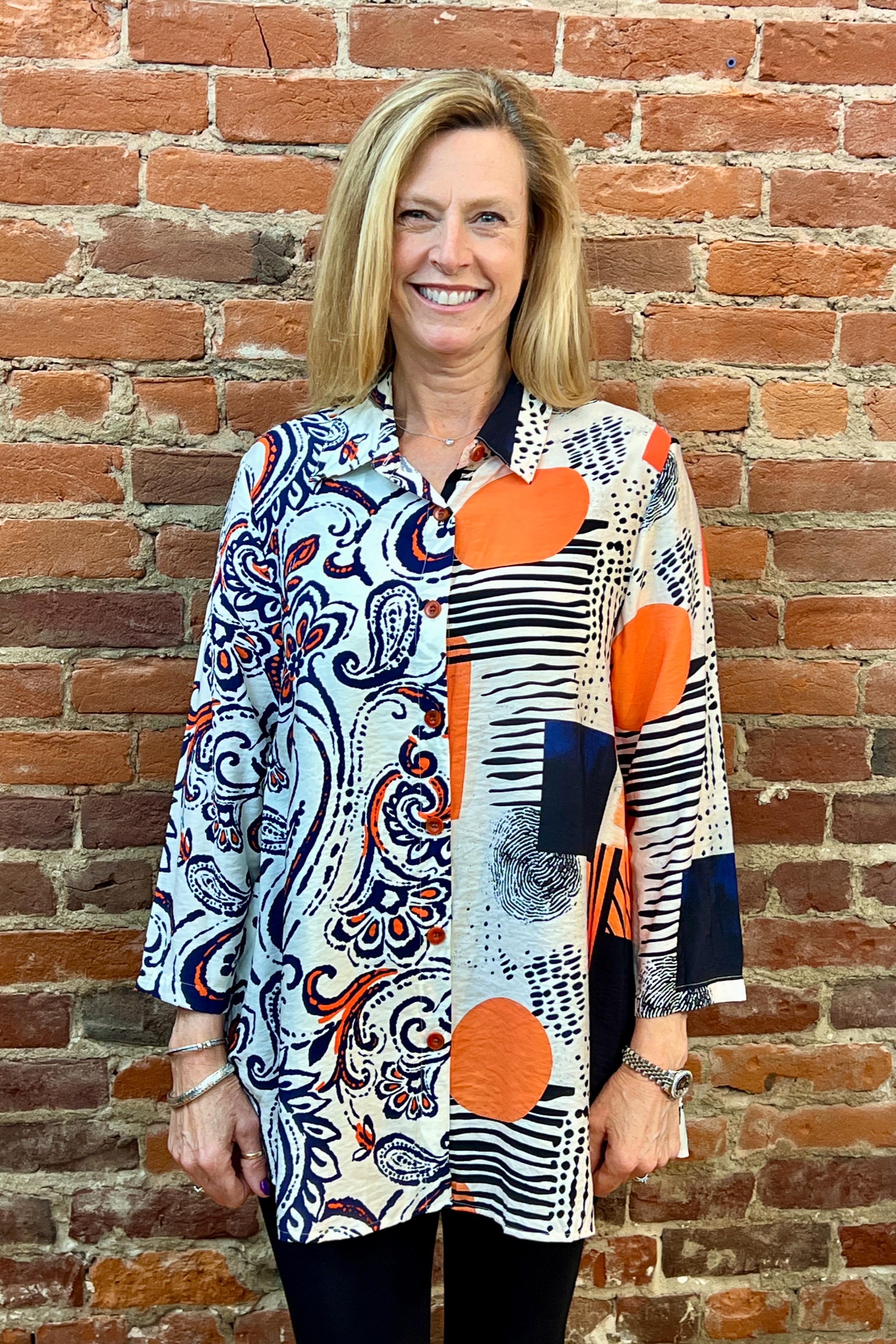 Shana Apparel Mix Media Shirt