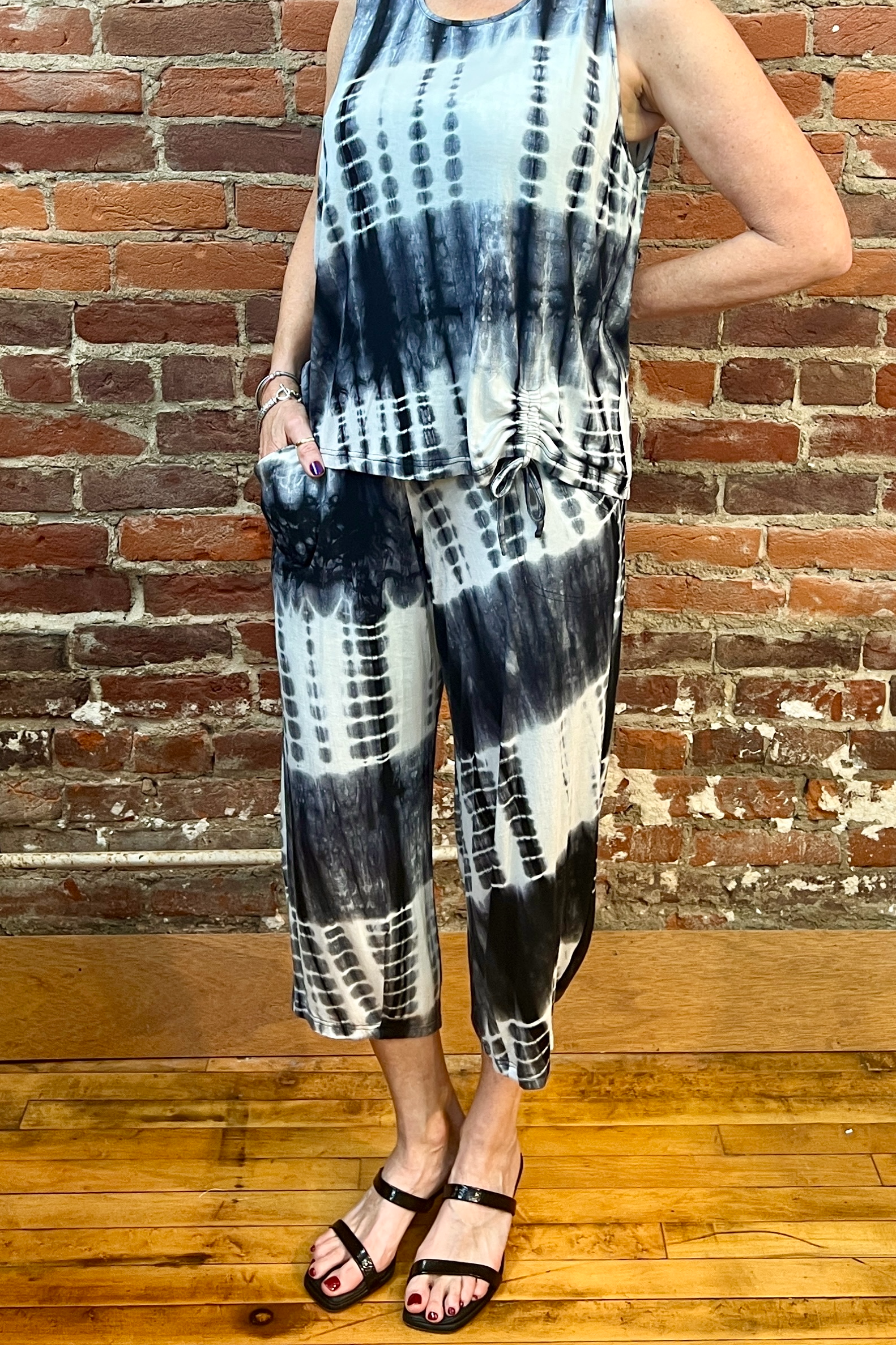 Shibori Capri Pant