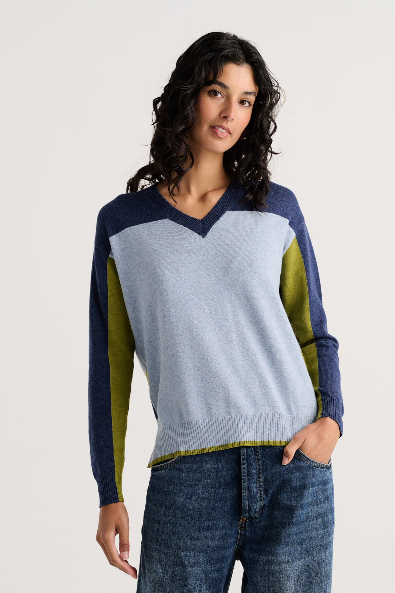 Zaket & Plover Color Theory V-Neck Sweater
