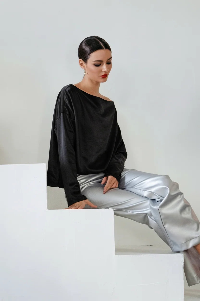 Planet by Lauren G Sateen Evening Tee