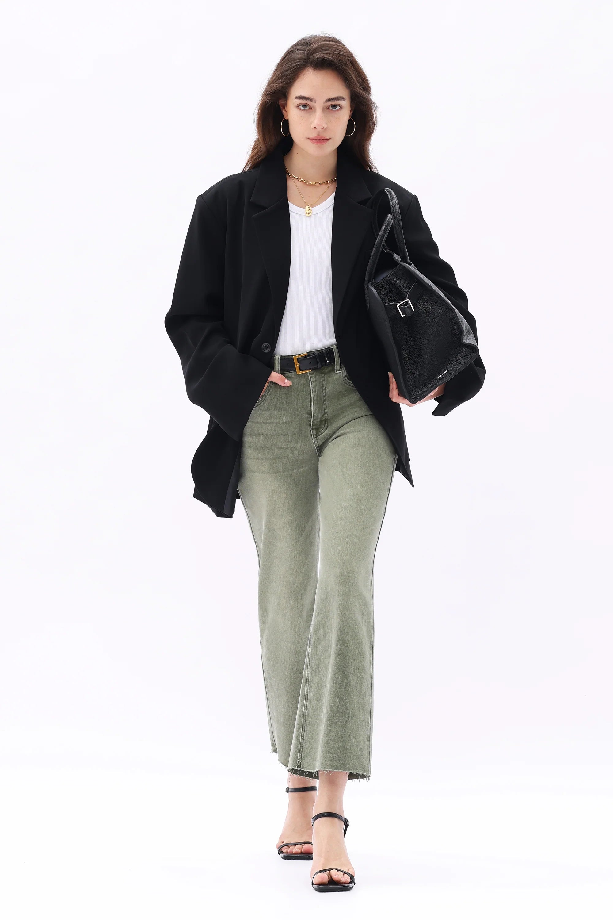 Bayeas High Rise Cropped Wide Leg Jeans